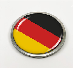 Germany Flag 3D Domed Emblem Badge Car Sticker Chrome ROUND Bezel