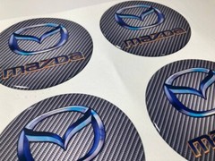 4 x Mazda silicone emblem sticker for hubcaps hub cap epoxy resin logo