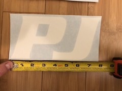 PJ Trailers Tongue Replacement 8” Stickers White (set Of 2) Gooseneck Trailer