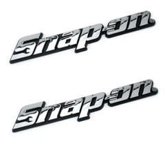 2PCs SNAP-ON TOOL BOX LOGO EMBLEM Chrome Silver Badge Decal 8″ INCH LONG – NEW