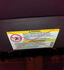 Sun Visor Warning Label Blackouts for 2023 Ford Mustang MACH 1