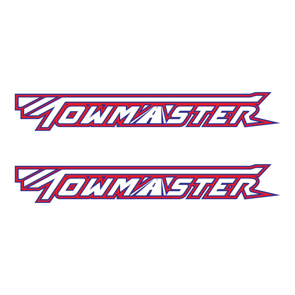 TowMaster Trailers 18″ 24” 30″ 36″ RWB Decal (Set of 2) 7 Year Outdoor 3M Vinyl