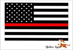Thin Red Line Flag Decal – 3×5 in. Black White and Red American Flag Sticker