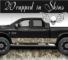 Buck Skull Camo MATTE Rocker Wrap Decal Truck Wrap Deer Camouflage #A011 13′