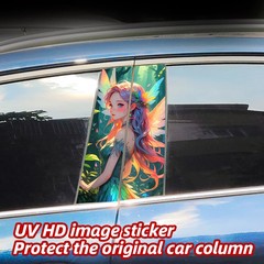 Wing Girl Anime Car B-pillar Vinyl Decals Waterproof Cover Scratches Decor