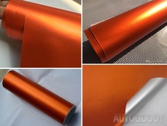 360″x60″ Satin Matte Chrome Metallic Orange Vinyl Film Wrap Bubble Free 30ftx5ft