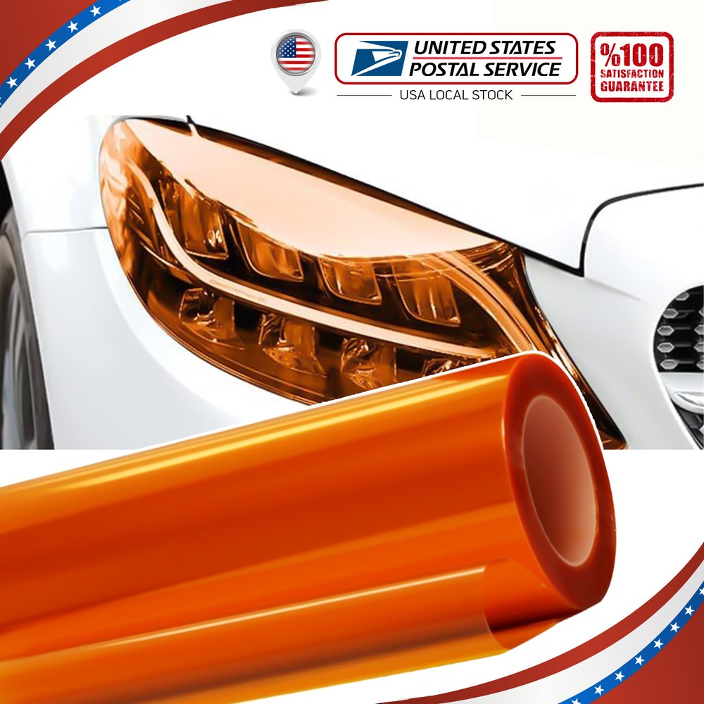 Amber orange Headlight Tail Fog Light Lamp Film Vinyl for Car SUV Trunk MODIGT
