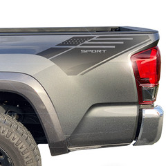 Tacoma Sport 2016-2023 Truck Decals Vinyl fits Toyota bedsides 2 Decal Flag