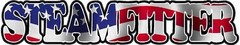 Steamfitter American US USA Waving Flag Vinyl Hard Hart Sticker Decal VAR