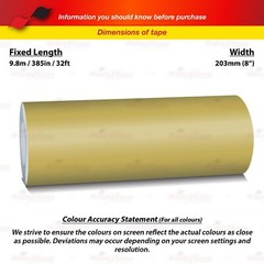 8″ 203mm PinStriping Pin Stripe Tape Body Styling Decal Vinyl Sticker MATTE GOLD