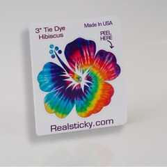 3″ Tie Dye Hibiscus Flower Sticker Mug Tumbler Cooler Cup Laptop Car Beach Decal