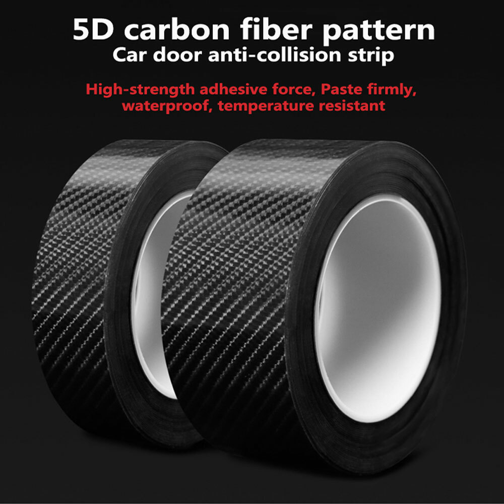 5D Carbon Fiber Car Stickers Door Sill Scuff Anti Scratch Tape Protection Film