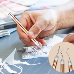 LED Vinyl Weeding Tools Set with Light Rose Gold 3PCS for Iron on Cutting