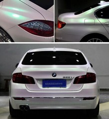 50FT X 5FT Car Wrap Flat Dawn White Stretch Pearl Metal Chrome Vinyl Sticker US