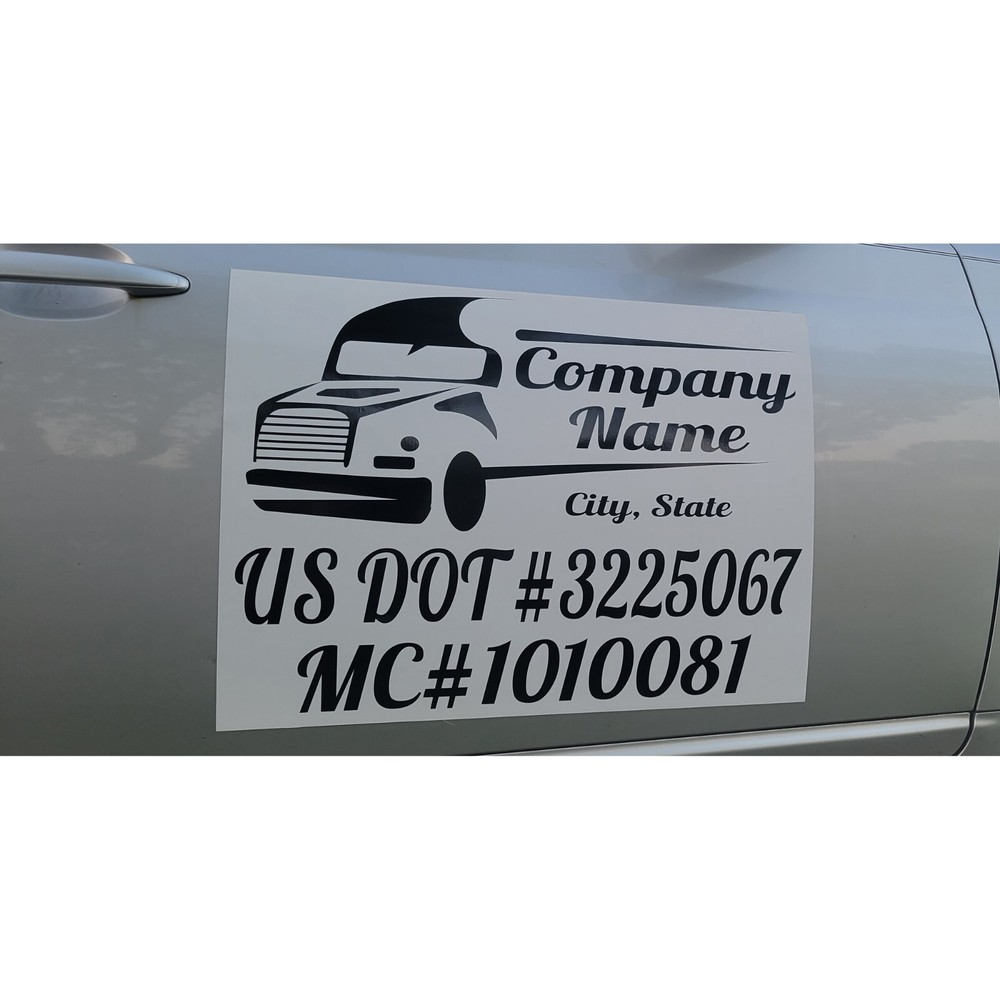2 Custom US DOT magnets , US dot magnets, Truck Door Lettering , Custom magnets