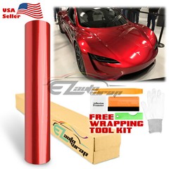 Gloss Metallic Red Candy Decal Car Vinyl Wrap Film Sticker Sheet Sparkle DIY