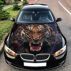 Angry Tiger Car Hood Wrap Decal Vinyl Sticker Full Color Graphic Fit any Car