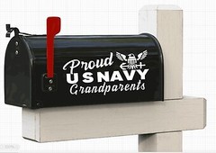 US NAVY MAILBOX – PROUD GRANDPARENTS – 2 DECALS USN Sticker – Home Garden Decor