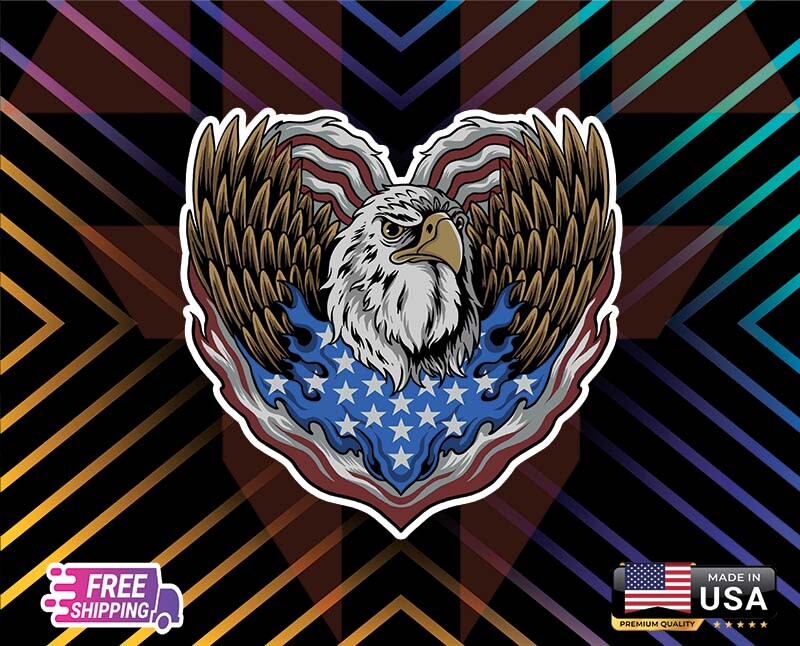 USA EAGLE MAP CAR BUMPER Vinyl Sticker Decal – FREE GIFT