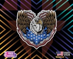 USA EAGLE MAP CAR BUMPER Vinyl Sticker Decal – FREE GIFT