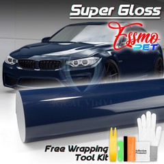 ESSMO PET Super Gloss Midnight Blue Vehicle Vinyl Wrap Decal Sheet Like Paint