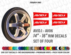 AVID.1 Rim Decals for 14 15 16″ AVID 1 AV06 Wheel Spoke Stickers – SET OF 4