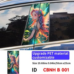 Wing Girl Anime Car B-pillar Vinyl Decals Waterproof Cover Scratches Decor