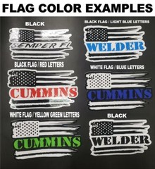 Welder American Flag 2 COLOR Vinyl Decal Sticker | Welder Decals