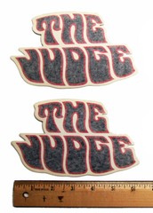 One Pair (Two Pieces) “The Judge” Decals, Black and Red – NEW