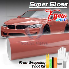 ESSMO PET Super Gloss Morganite Red Vehicle Vinyl Wrap Decal Sheet Like Paint
