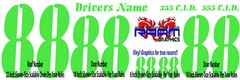 Single Color Race Car Numbers Vinyl Decal Sticker Graphics Package Racecar Sport