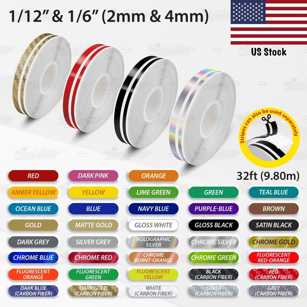 Roll Vinyl Pinstriping Pin Stripe Solid Line Car Tape Decal DIY Vinyl Stickers