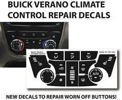 2012-2015 Buick Verano Climate Control Button Repair Decal Sticker Set