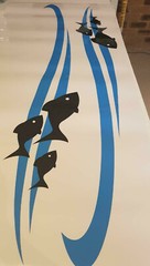900mm Stripes with fish for boat, caravan , Ute , car , vehicle , trailer