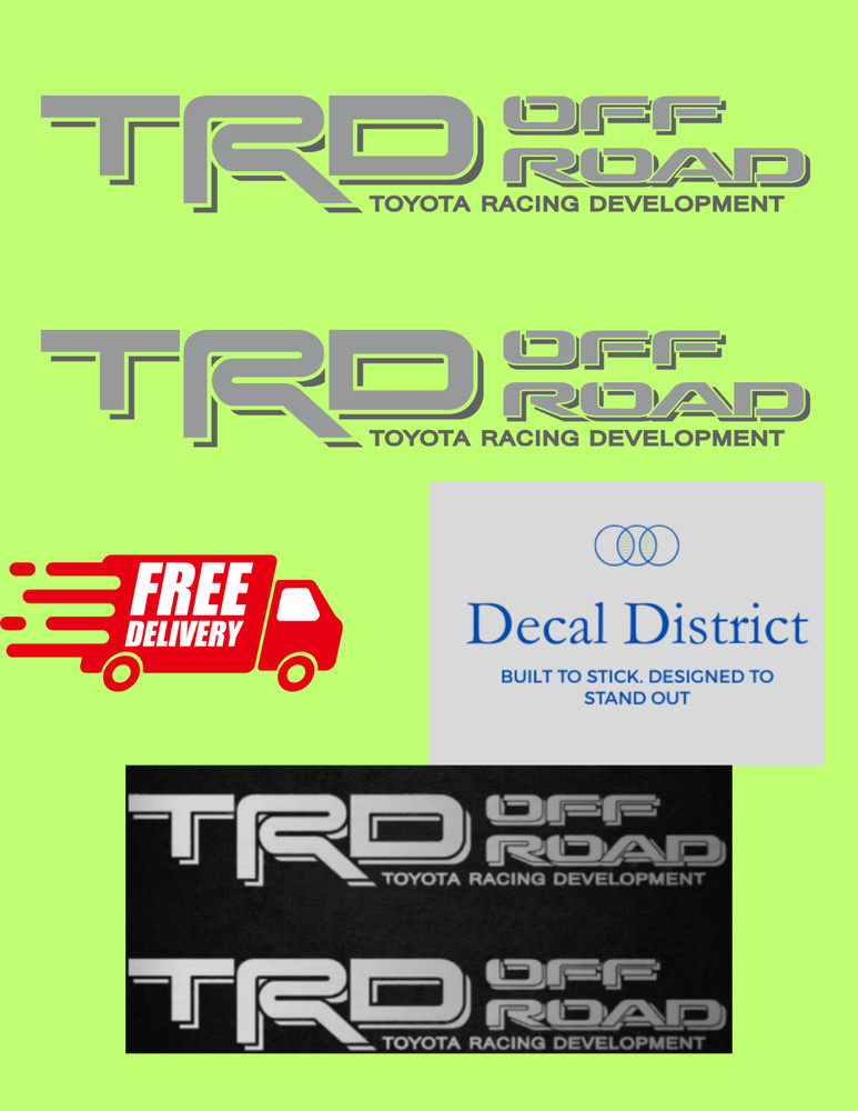 1995- 2004 Toyota SILVER TRD Off Road Tacoma Tundra decal sticker vinyl Set of 2