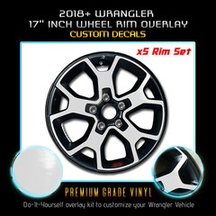 For 2018-2020 Wrangler JL JLU JK Rubicon Vinyl Wheel Rim Overlay x5 Glossy Matte