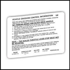 Holden VL Engine emission decal sticker label Turbo N/A HDT Calais RB30 RB30et L