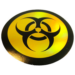 2x Shiny Biohazard Waste Symbol Corona Sticker Skateboard Skin Bumper Decal