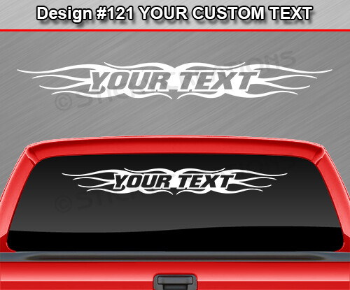 Design #121 Customized Decal Sticker Vinyl Graphic Windshield Window Flame Car