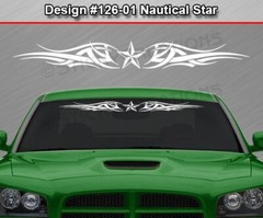126-01 NAUTICAL STAR Windshield Decal Window Sticker Vinyl Graphic Tribal Star