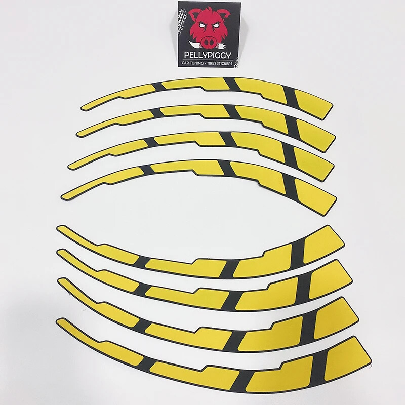 8pcs/lot Car Tire Decor Stickers Car Tuning Universal 3D Permanent PVC Joined