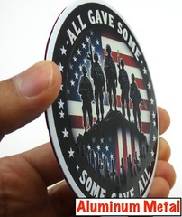 ALUMINUM VETERAN Stickers US Army Military Decals Motorcycle, Car Emblem 3.5″