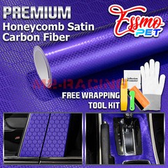 Honeycomb Carbon Fiber Satin Royal Purple Hex Car Sticker Decal Vinyl Wrap Sheet
