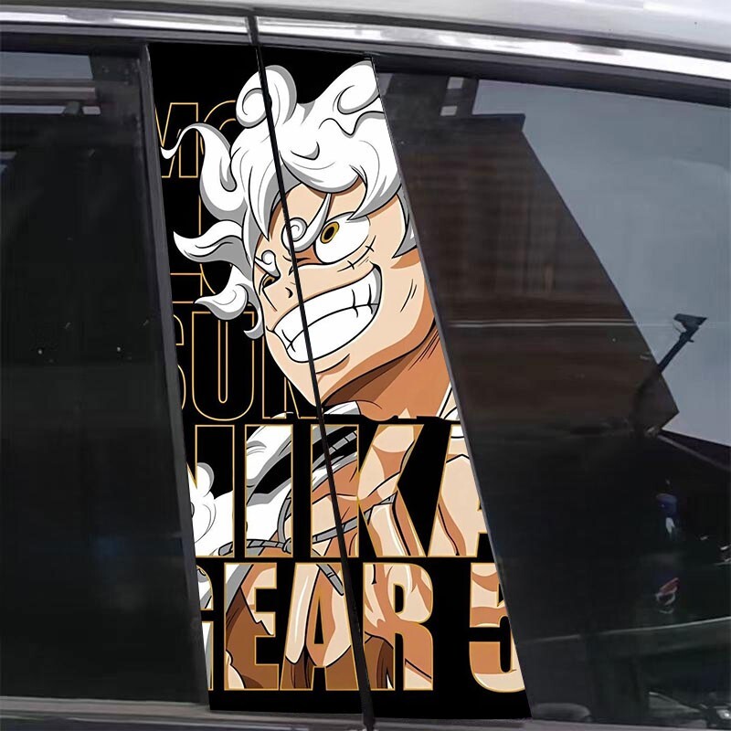 2pcs Onepiece Lufft Car Center Pillar Sticker B-pillar Protective Film