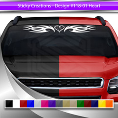 118-01 HEART Decal Sticker Windshield Window Vinyl Banner Graphic Love Heart Car