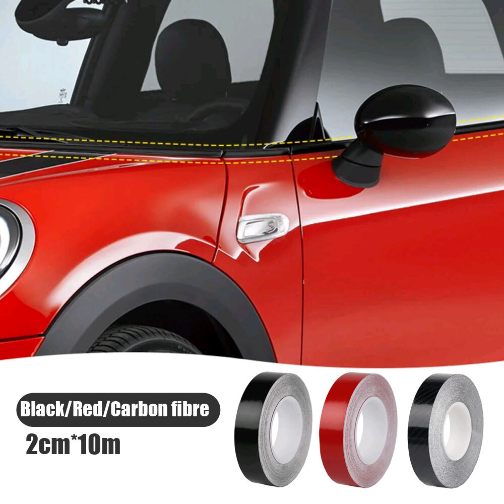 2cm*10m Car Window Trim Vinyl Film Door Waistline DIY Sticker Decor Accessories-