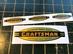 Craftsman Tools WW2 vintage 1945 decal early black gold Orange 1” & 2 1/4”Set 4