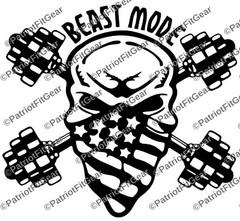 Beast Mode,Release The Beast,Skull,Fitness,,Exercise,CrossFit,Custom Vinyl Decal