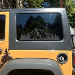Mountain & Tree Decal for Jeep Wrangler Unlimited JKU Rear Side Window 2007-2018