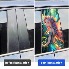 Wing Girl Anime Car B-pillar Vinyl Decals Waterproof Cover Scratches Decor